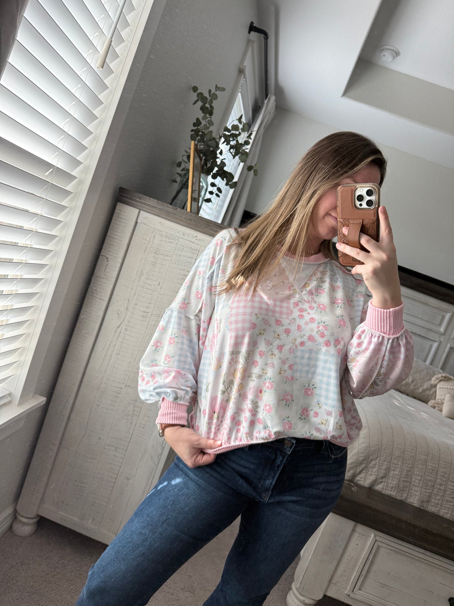 Blush floral top