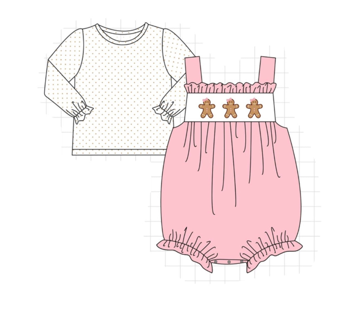 Pink gingerbread 2pc set