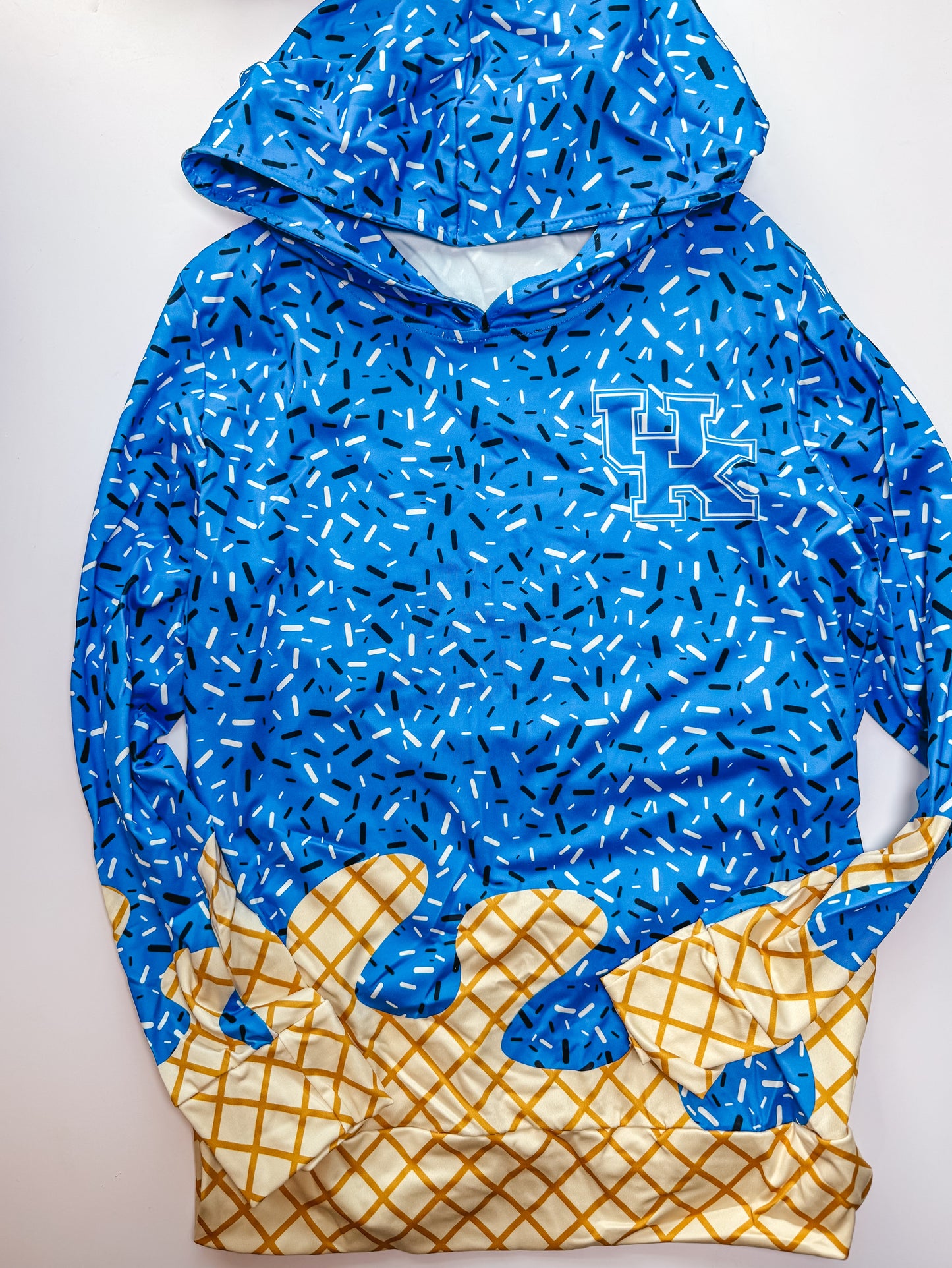 Blue drip hooded top