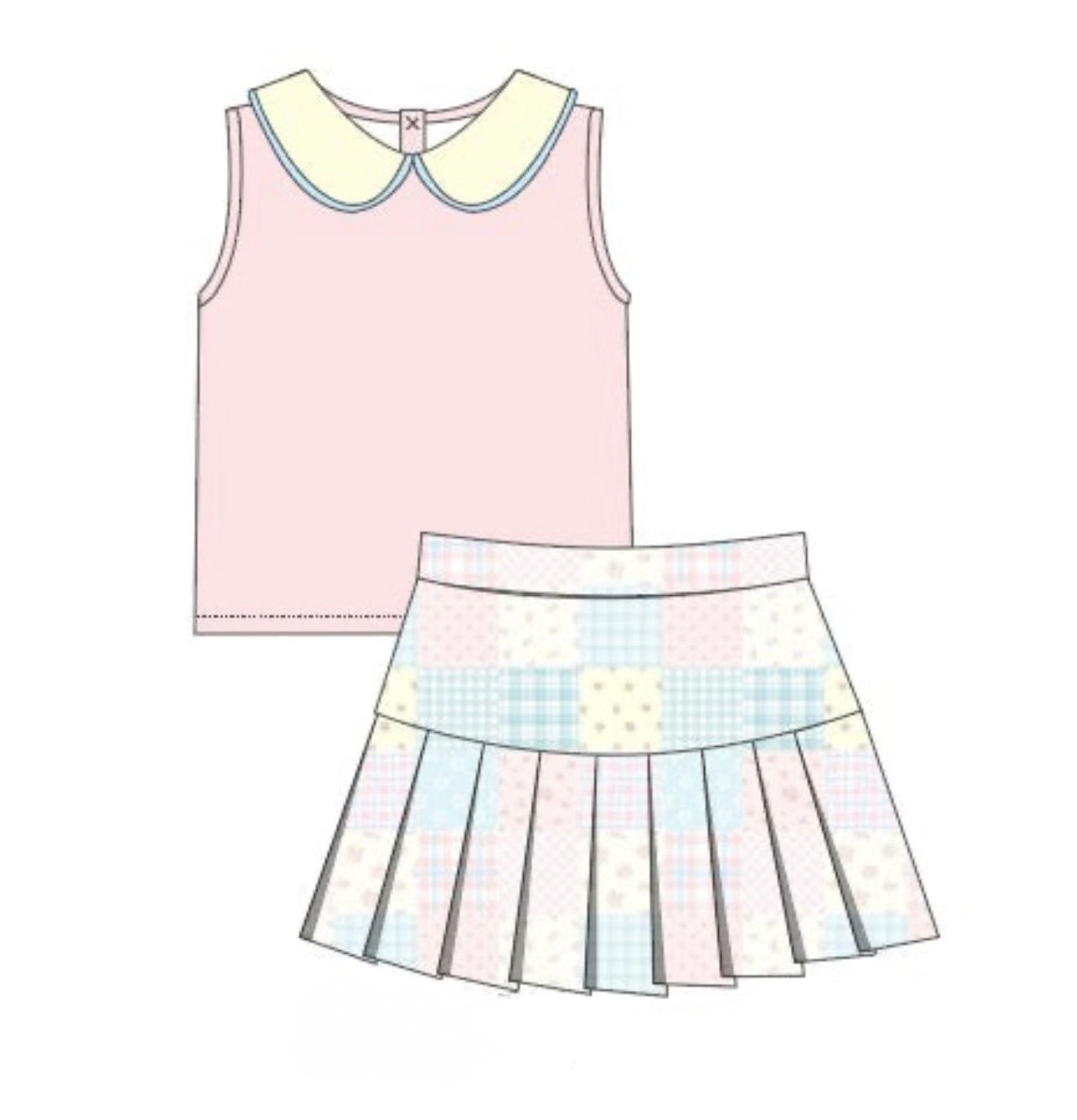 Patchwork skort set