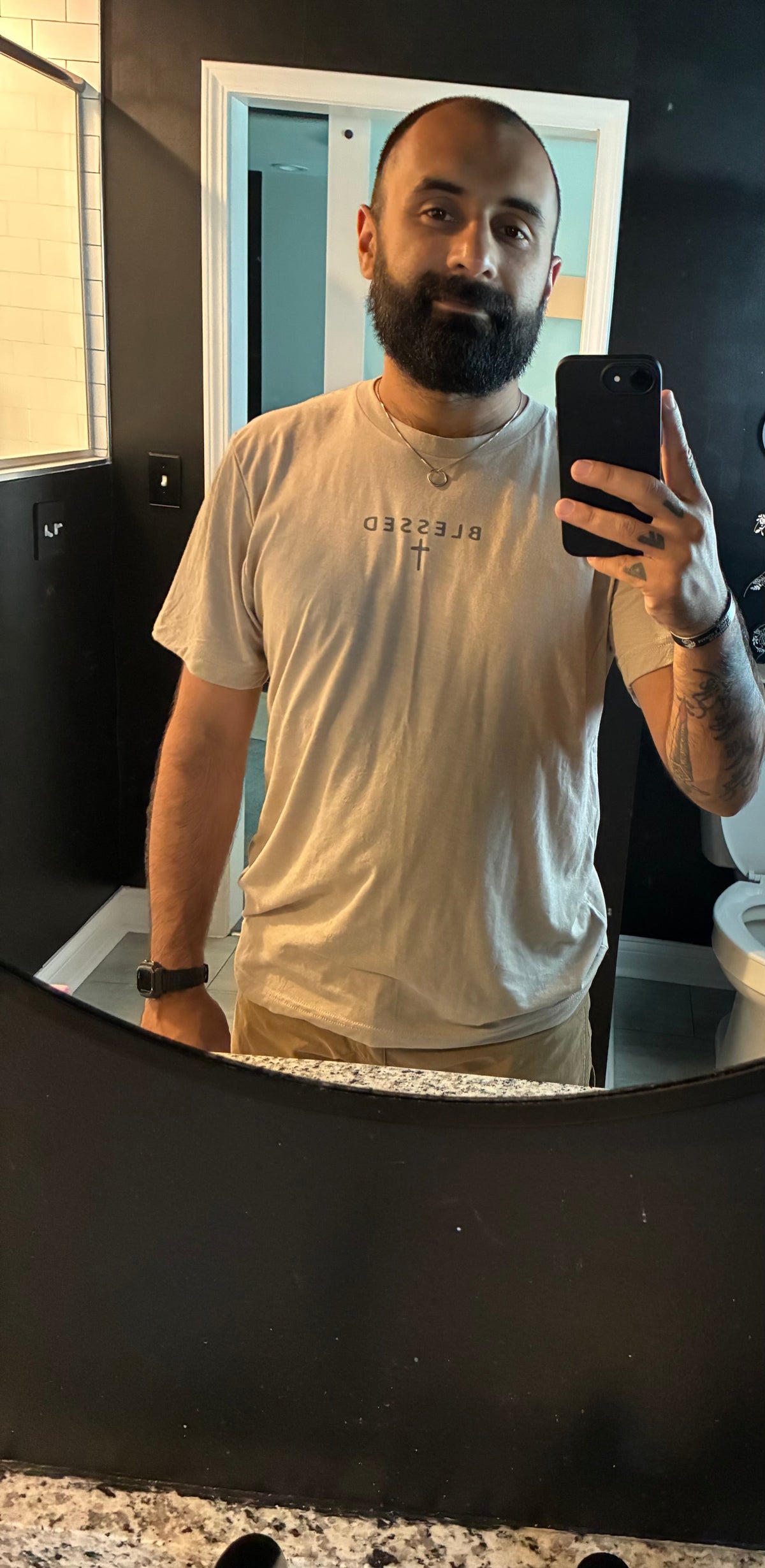 Tan blessed tee