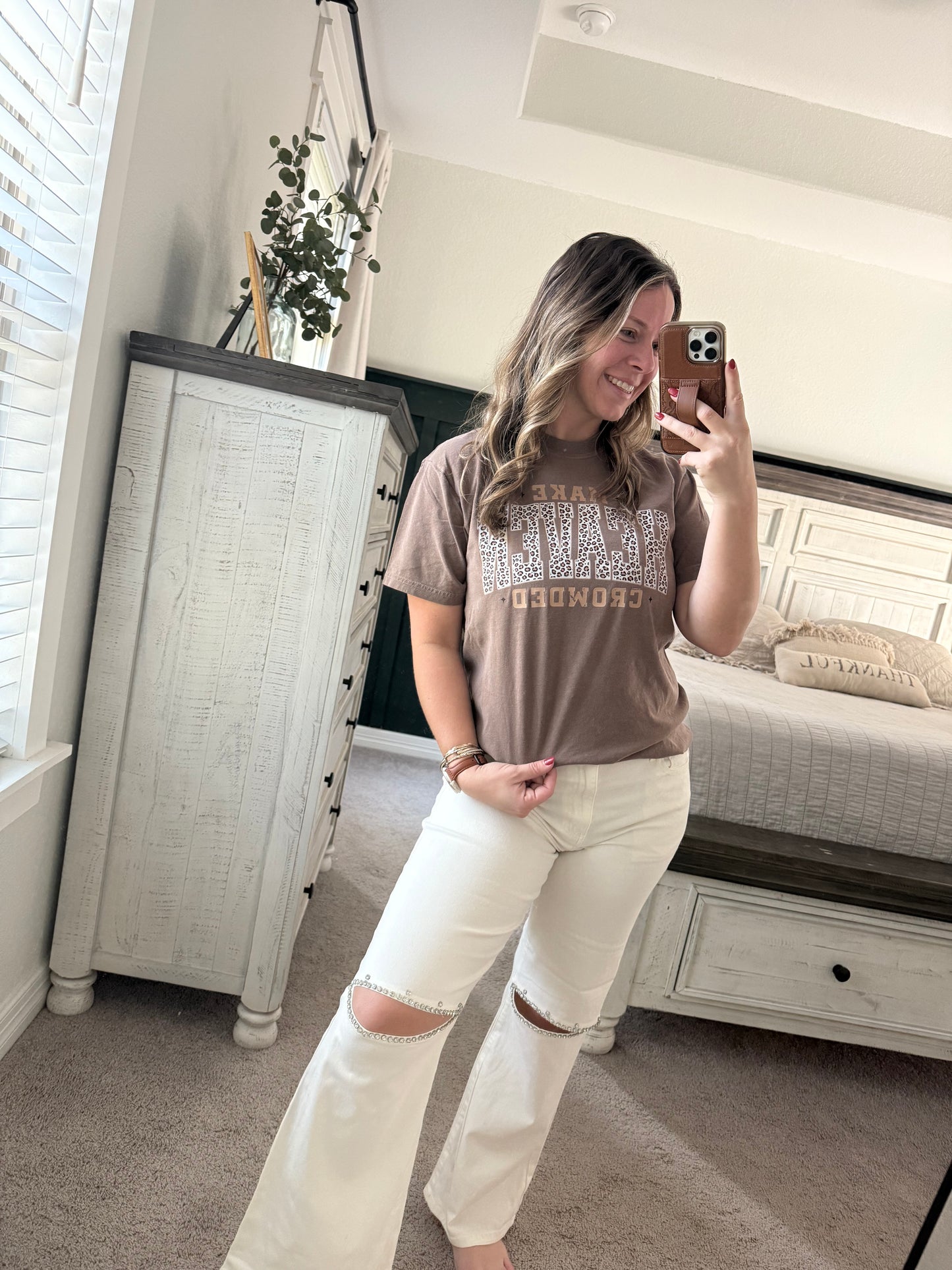 Rhinestone high waisted pants