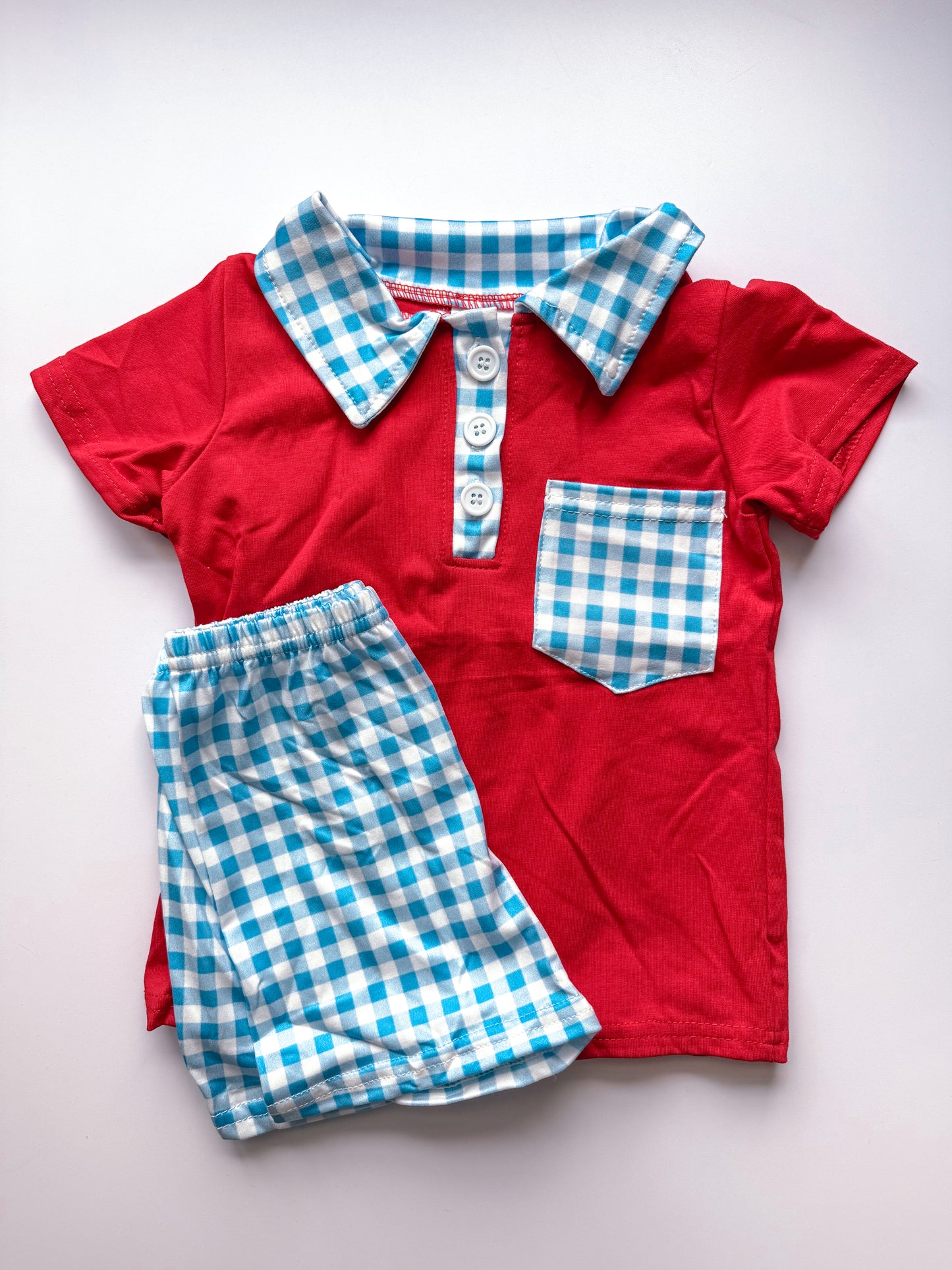 Gingham shorts set (S1)