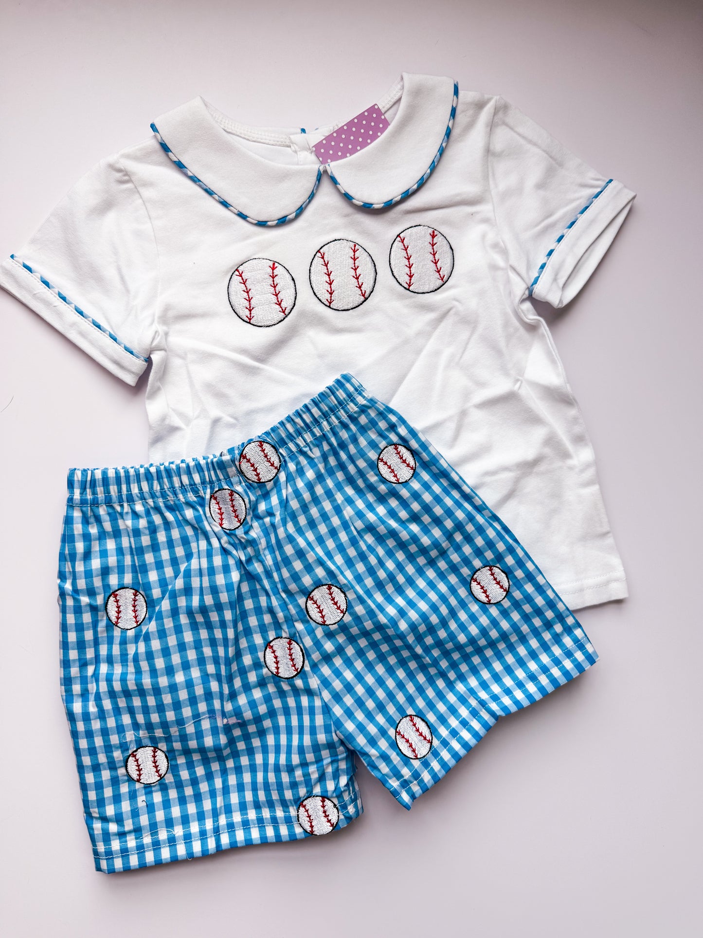 Blue Baseball shorts set