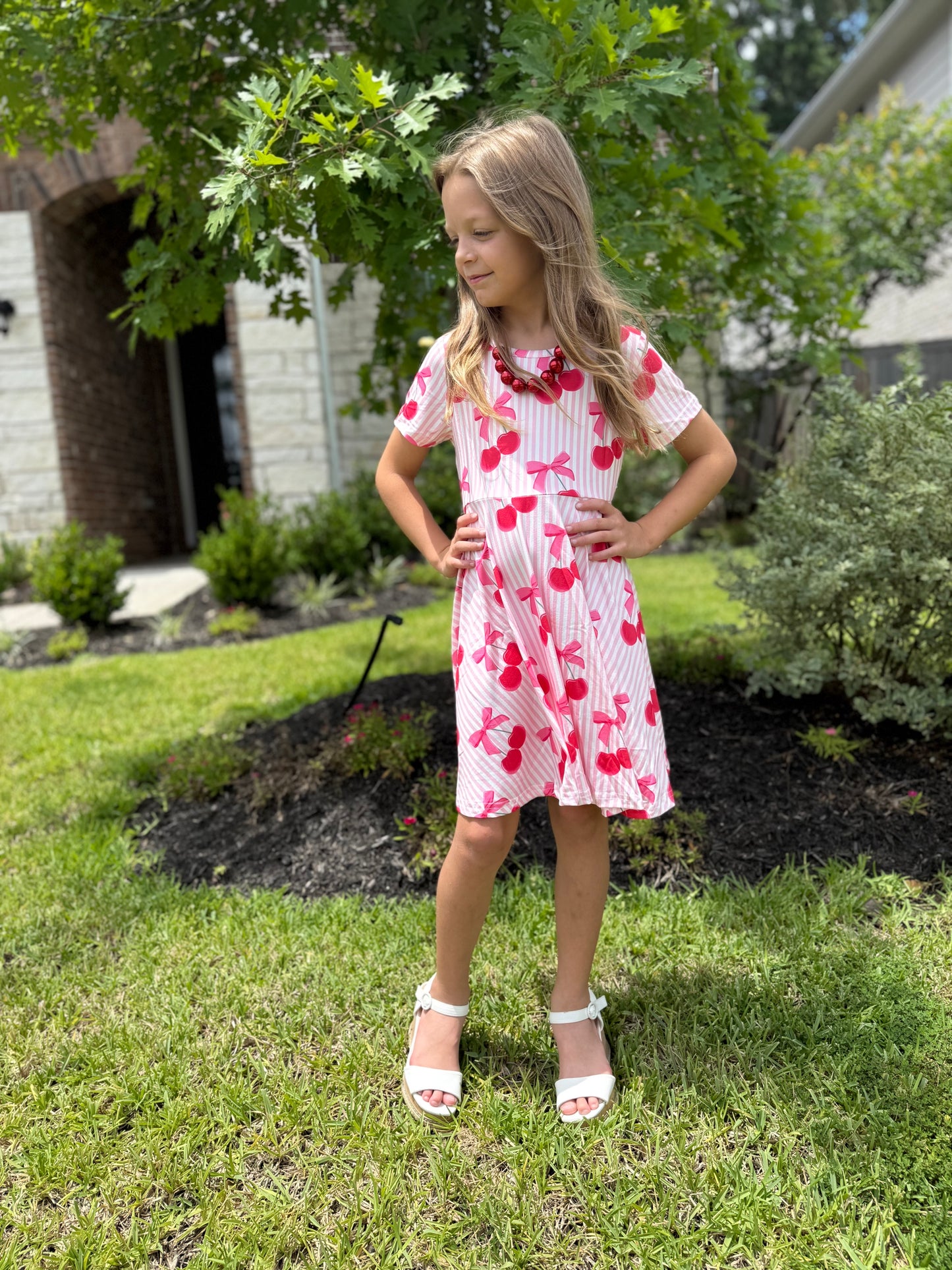 Cherry stripe dress