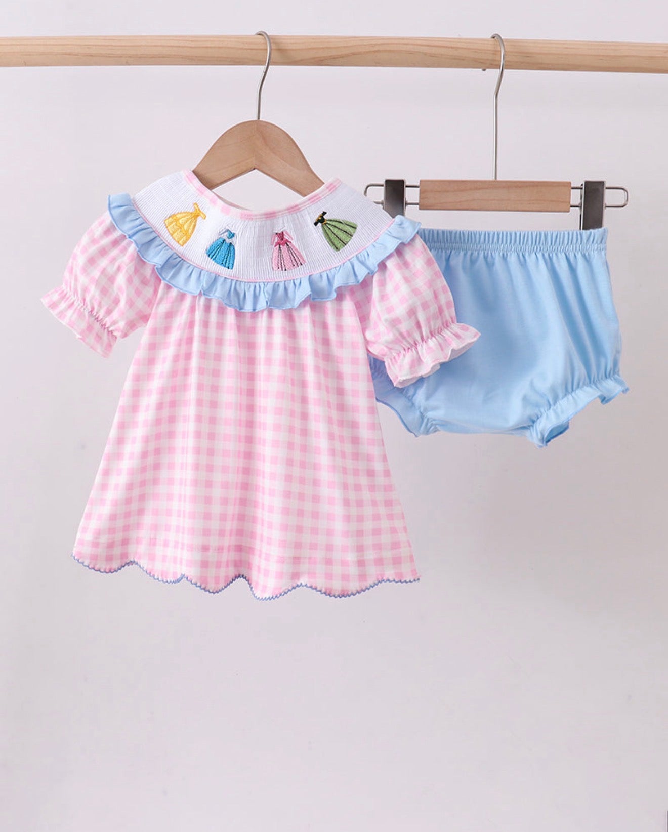 Smocked princess bloomer set