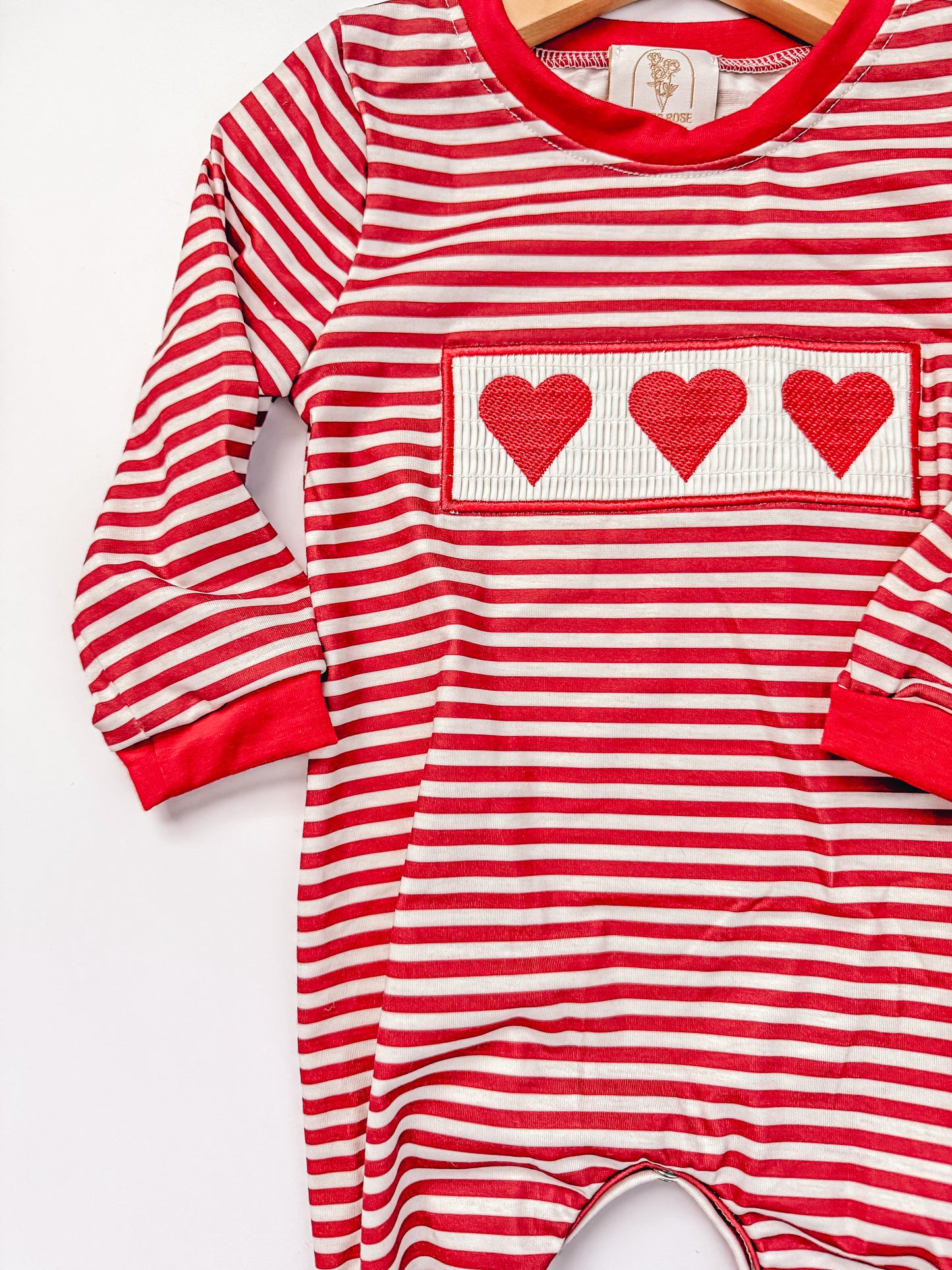 Smocked heart romper