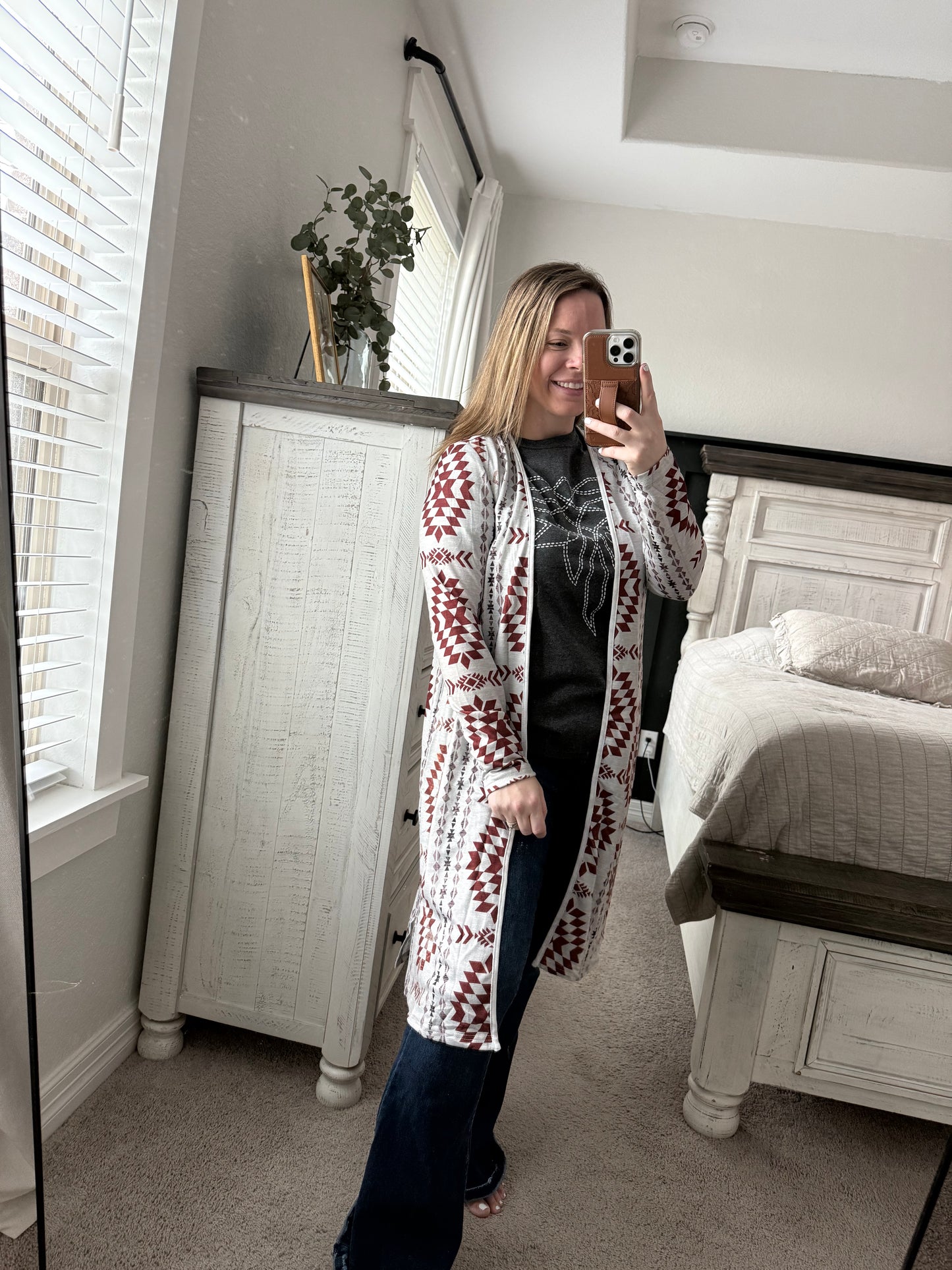 Aztec duster cardigan