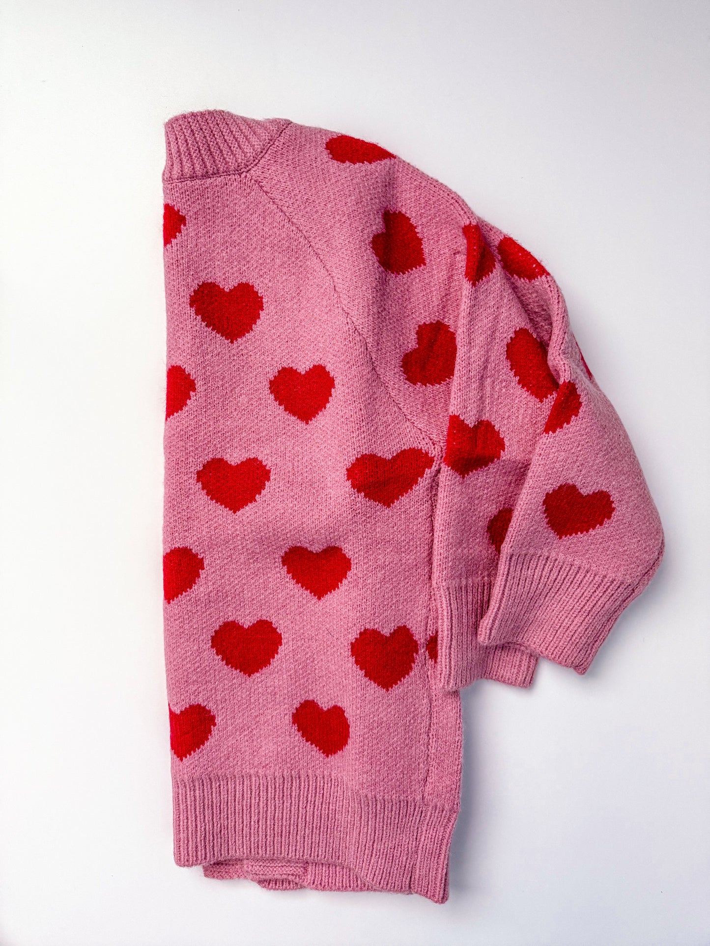 Pink heart kids cardigan