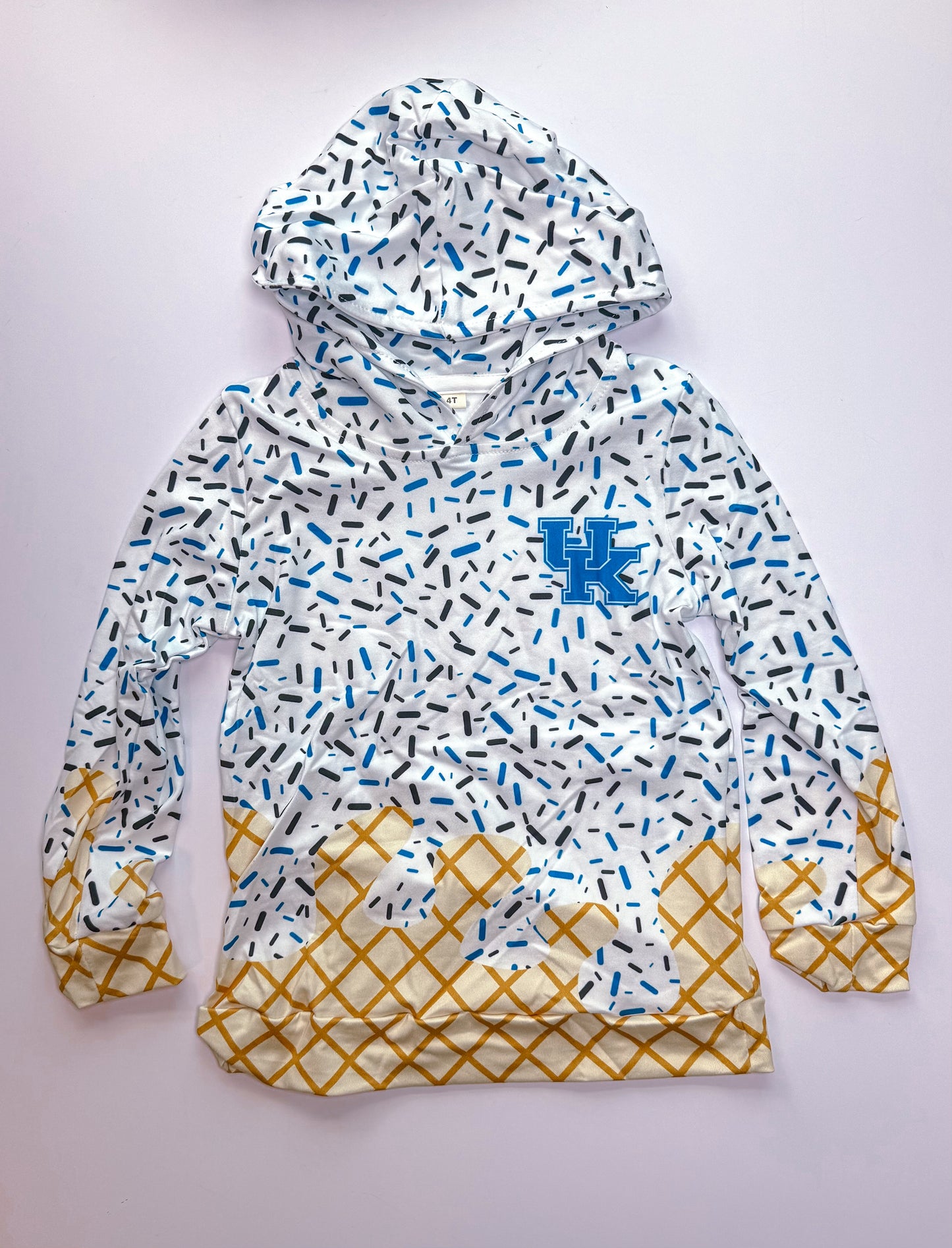 White drip hooded top