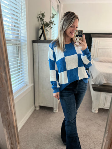 R&W checkered sweater