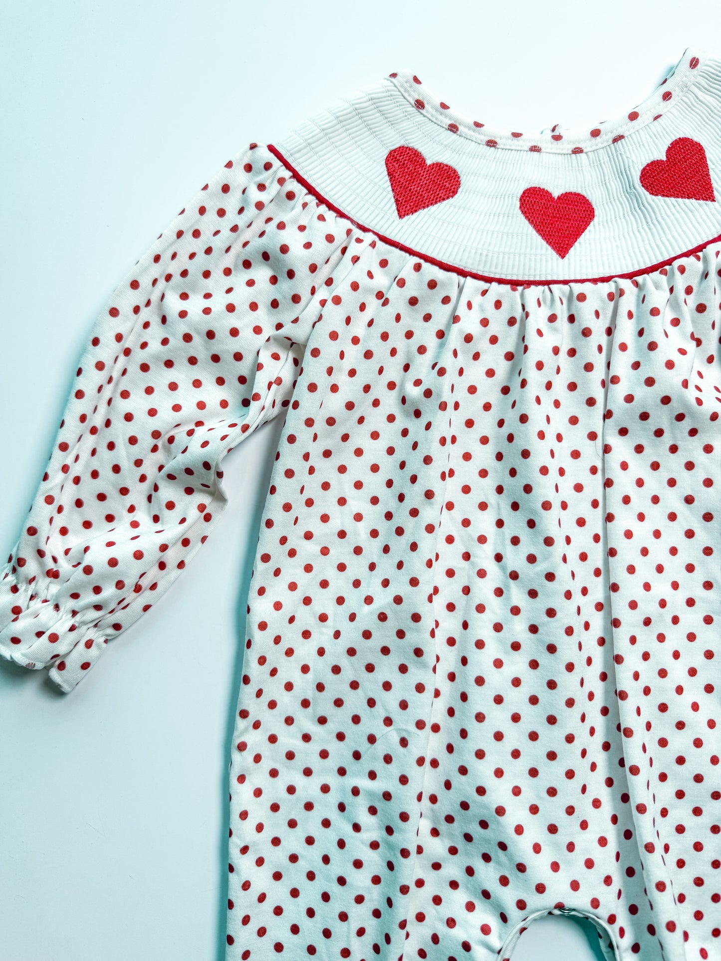 Ruffle Smocked heart romper