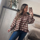 Brown plaid peplum
