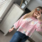 Floral colorblock top