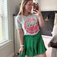 Green ruffled skort