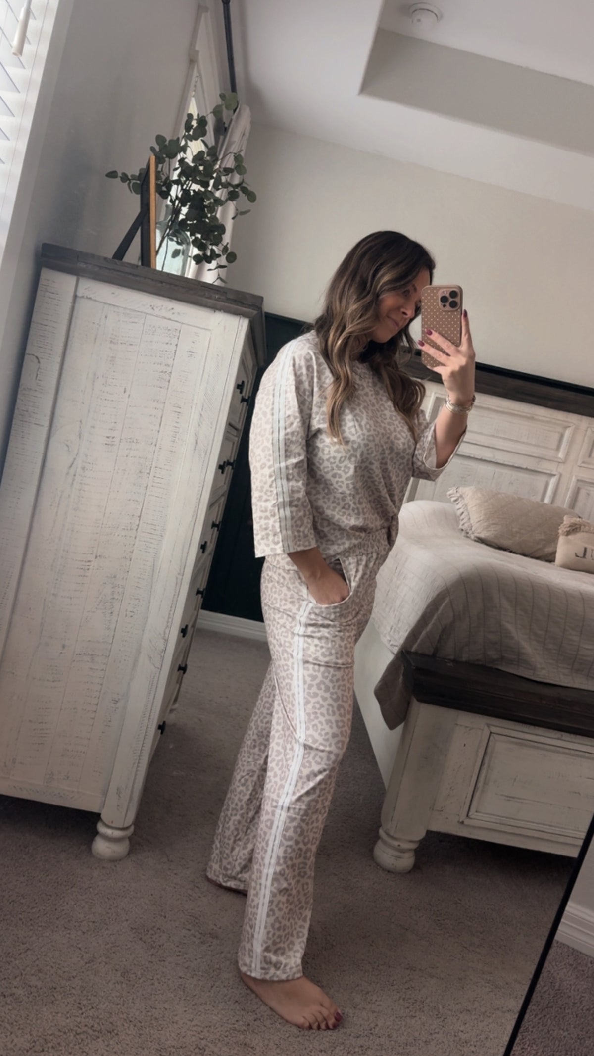 Tan leopard set