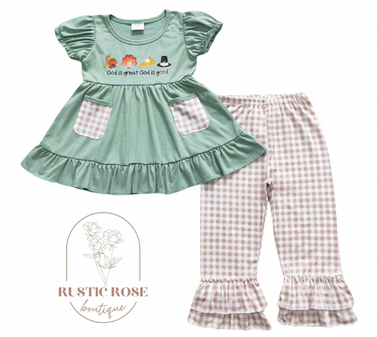God is good ruffle set *PREORDER - closing 9/27 ETA 3 weeks*
