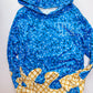 Blue drip hooded top