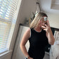 Black ribbed tank