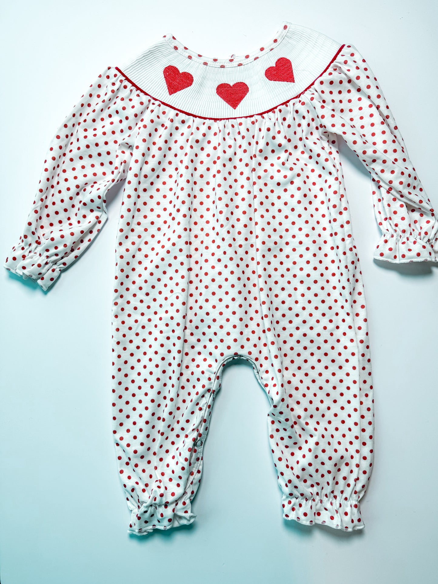 Ruffle Smocked heart romper