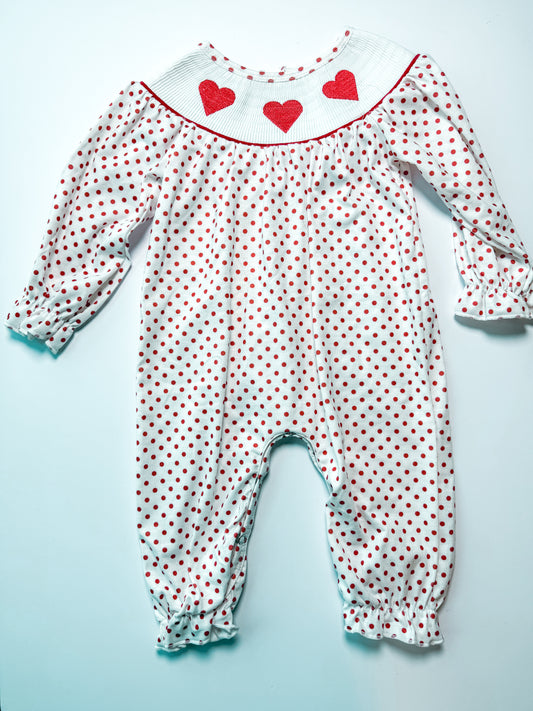 Ruffle Smocked heart romper