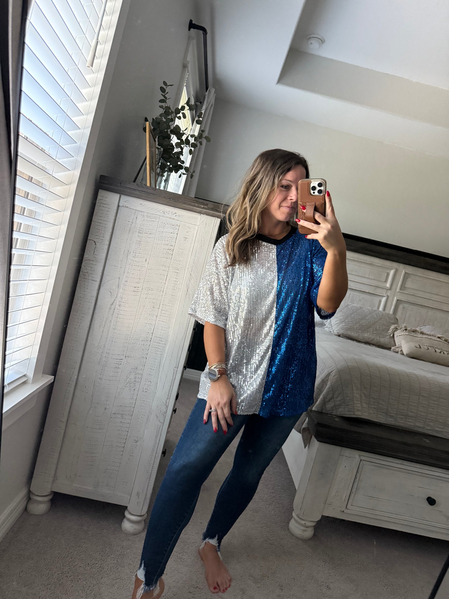 Oversized Sequins top