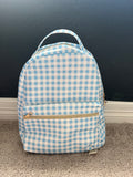 Blue checkered backpack/luncbox