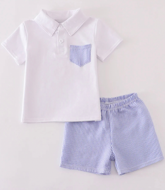 Seersucker polo set