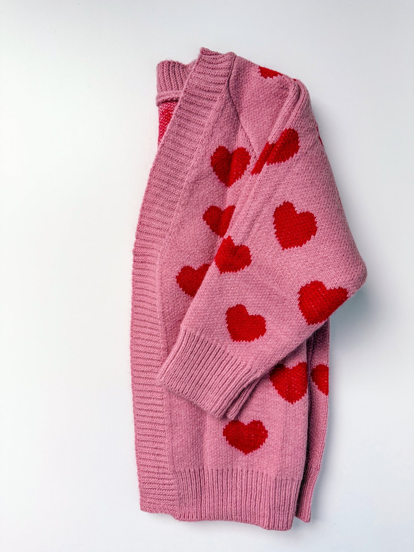 Pink heart kids cardigan