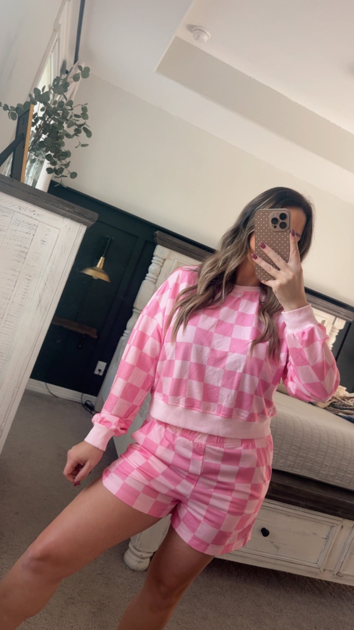 Pink checkered set