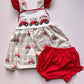Red tractor bloomer set