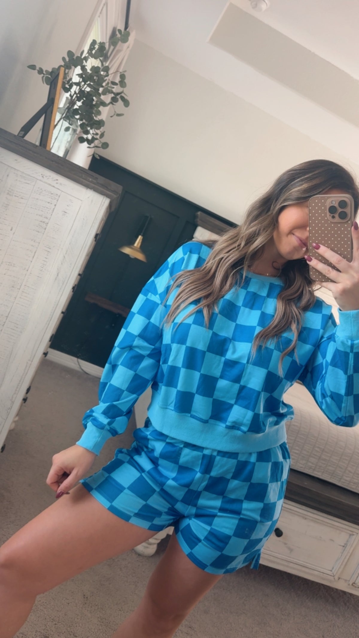 Blue checkered set