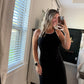 Black ribbed knit dress