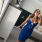 Royal/white dress