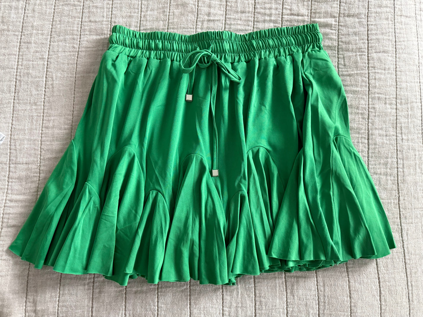 Green ruffled skort