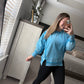 Blue split sweatshirt