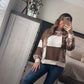 Floral cable knit top
