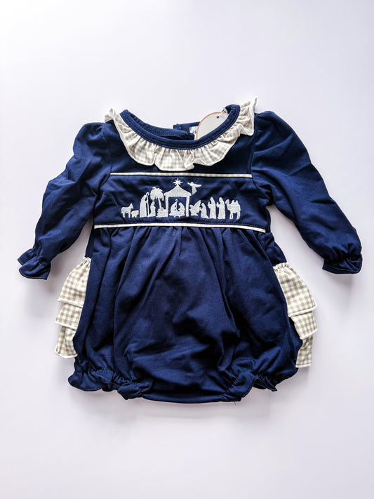 Navy nativity bubble