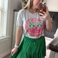 Green ruffled skort