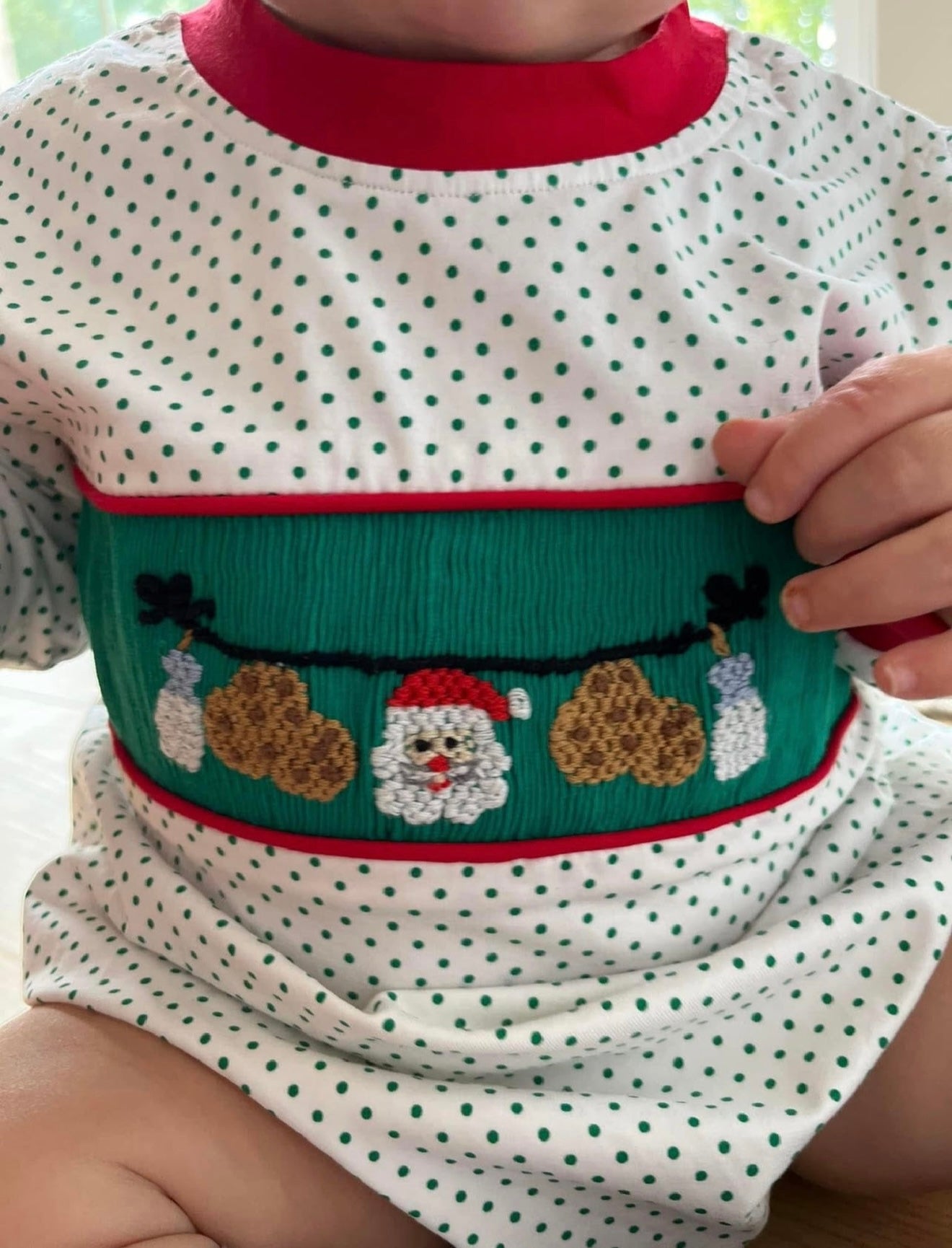 Milk & Cookies smocked bubble