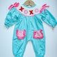 Blue XOXO romper
