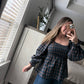Plaid babydoll top
