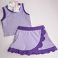 Purple scallop skort set
