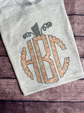 Pumpkin monogram onesie/tee