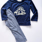 Nativity navy gingham