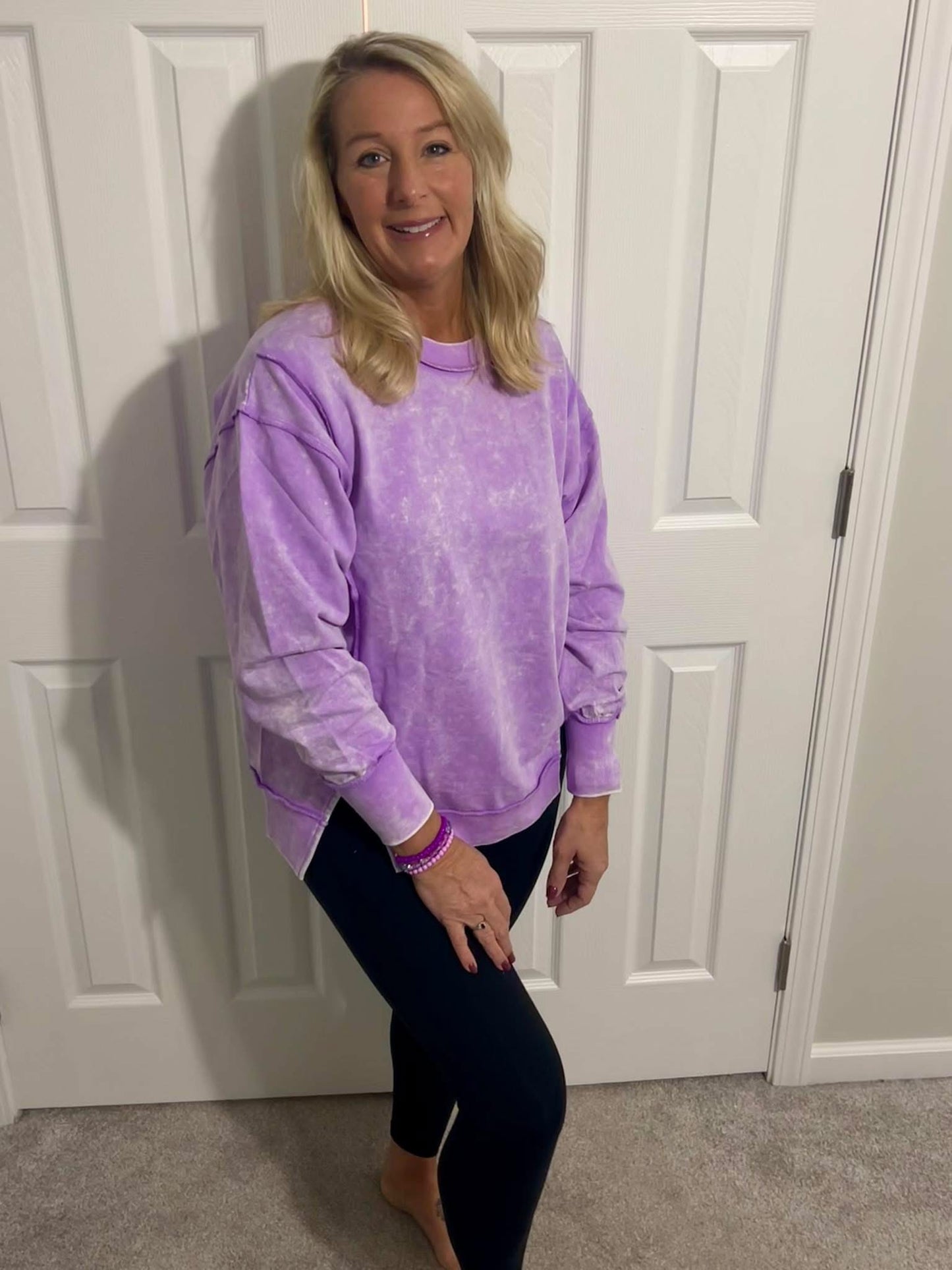 Purple split sweatshirt