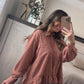 Chestnut plaid peplum