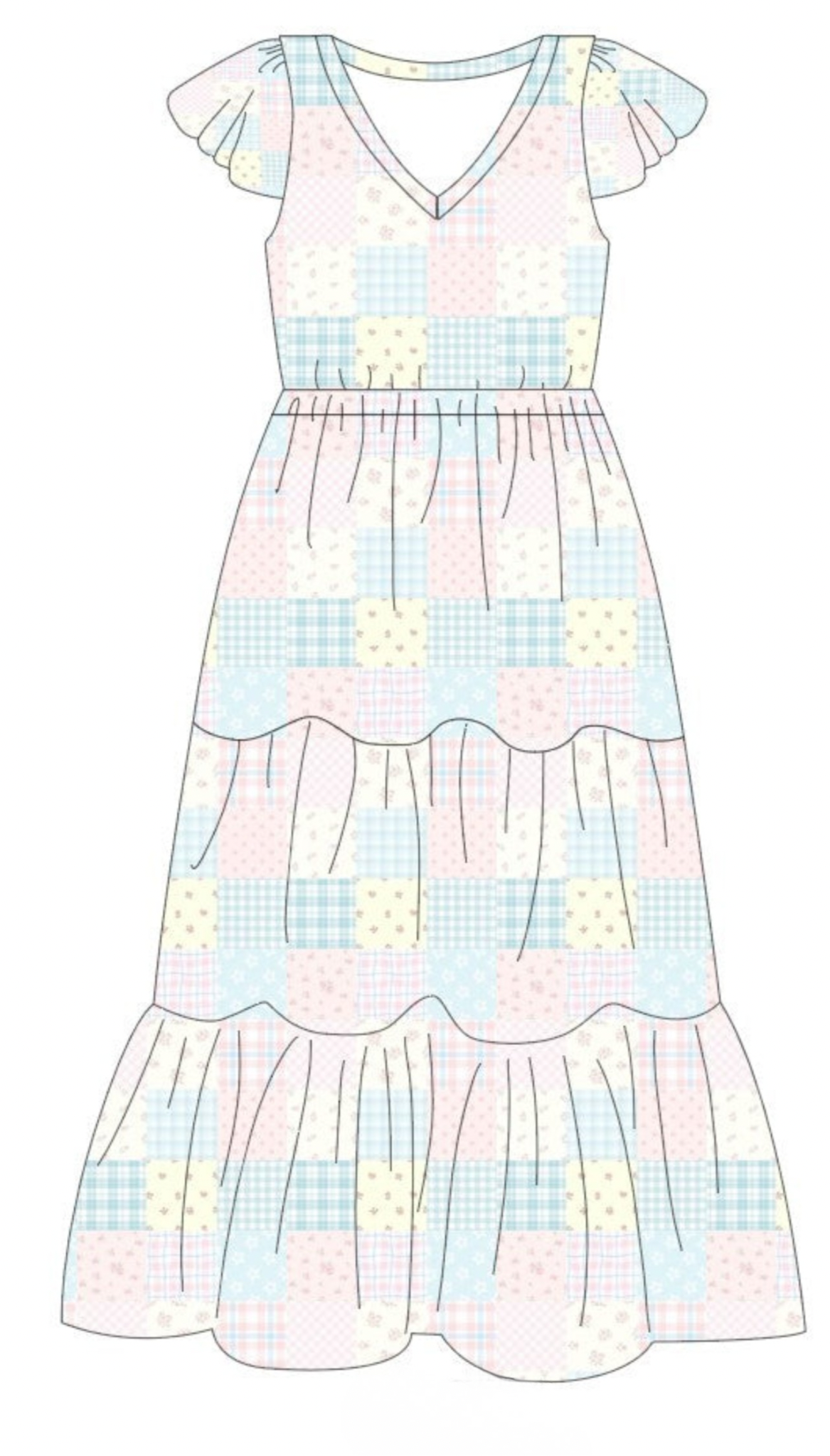 Patchwork womens dress