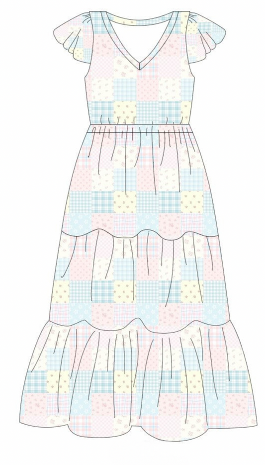 Patchwork womens dress