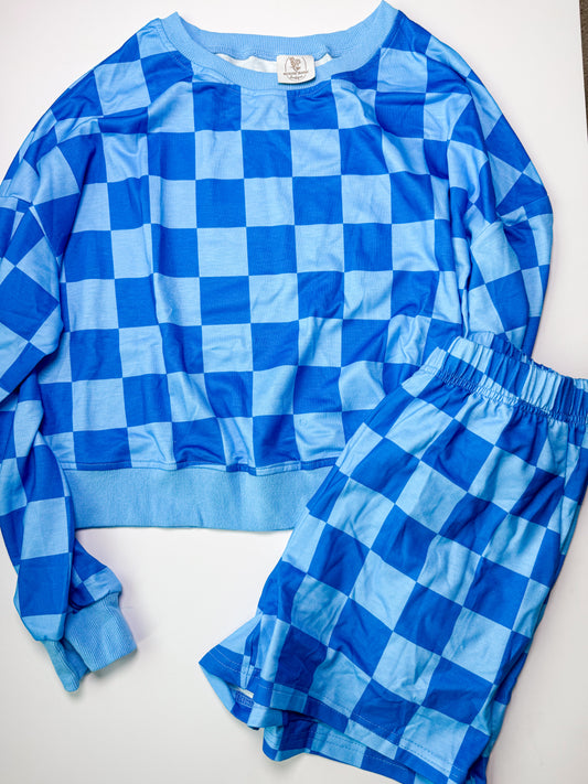Blue checkered set